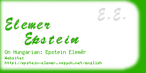 elemer epstein business card